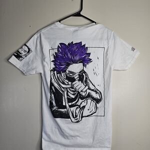My Hero Academia White T-Shirt with Purple Graphic Design